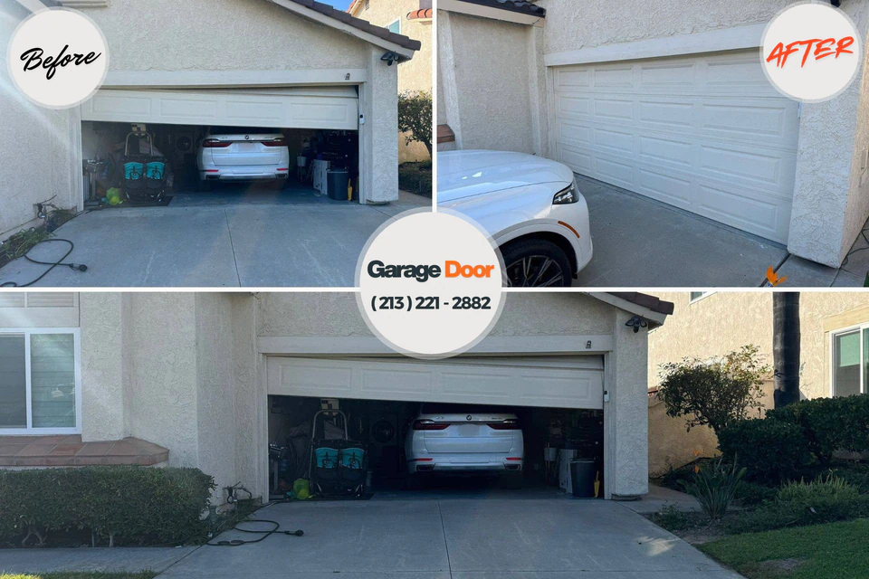 Before and after: garage door repair Loma Linda, MO